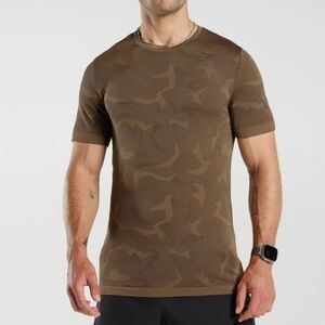 Gymshark Brown Camouflage Short Sleeve Tee